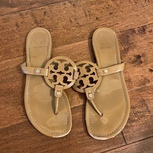 Brown Patent Leather Tory Burch Miller Sandals